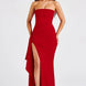 Strapless Bandeau Thigh-Split Maxi Gown Fonley