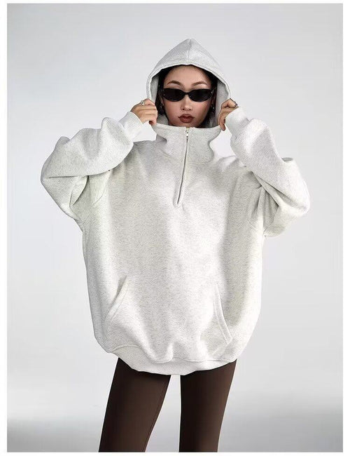 Half-Zip Hoodie|Color:White