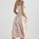 Floral Print Corset Midi Dress Fonley