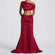 Off-Shoulder Satin Maxi Two-Piece Set Fonley