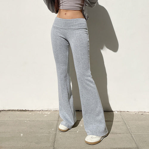 Wide-Leg Low-Rise Lounge Sweatpants|Color:Gray