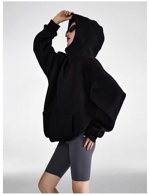 Half-Zip Hoodie|Color:Black