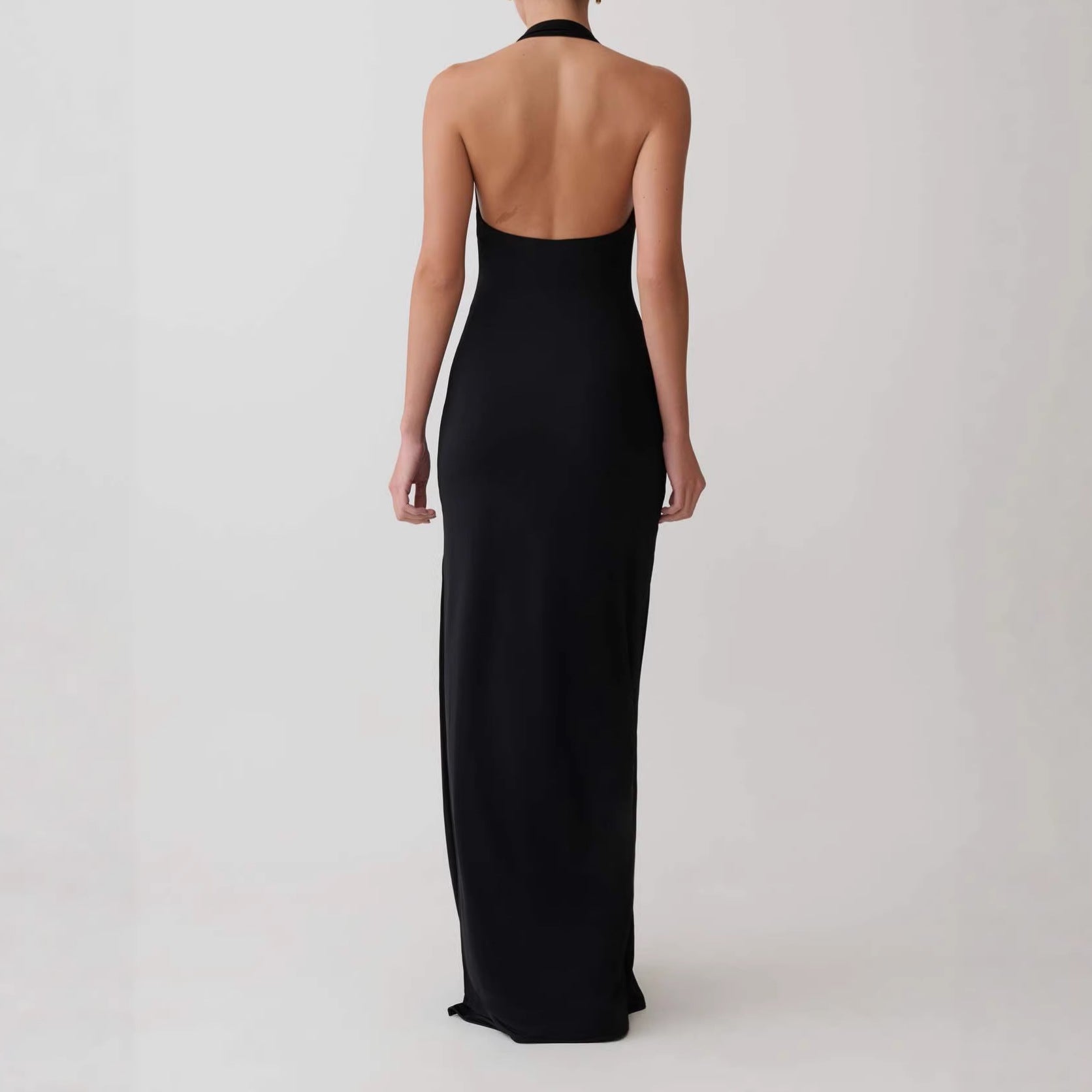Cowl Halter Slip Maxi Dress Fonley