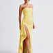 Strapless Bandeau Thigh-Split Maxi Gown Fonley