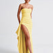 Strapless Bandeau Thigh-Split Maxi Gown Fonley
