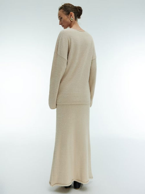Knitted Sweater Set|Color:Beige