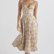 Floral Print Corset Midi Dress Fonley