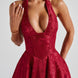 Jacquard Halter Midi Dress Fonley