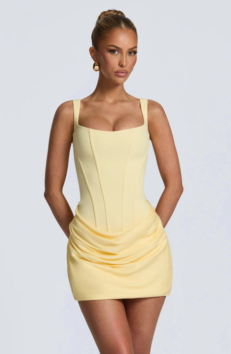 Corset Bodice Ruched Mini Dress Fonley