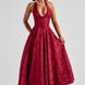 Jacquard Halter Midi Dress Fonley