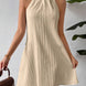 Textured Halter A-Line Mini Dress Fonley