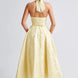 Jacquard Halter Midi Dress Fonley