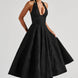 Jacquard Halter Midi Dress Fonley