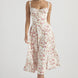 Floral Print Corset Midi Dress Fonley