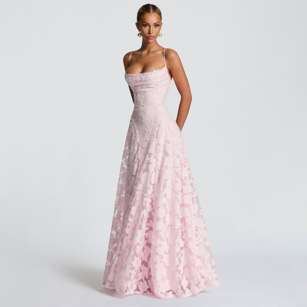 Floral Devoré Cowl Neck Maxi Dress Fonley