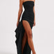 Strapless Bandeau Thigh-Split Maxi Gown Fonley