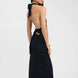 Ruched Plunge Halter Maxi Dress Fonley
