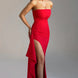 Strapless Bandeau Thigh-Split Maxi Gown Fonley