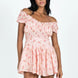 Off-The-Shoulder Smocked Floral Mini Dress Fonley