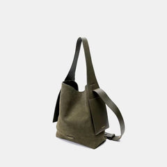 Suede Ear-Hanging Tote Bag|Color:Green
