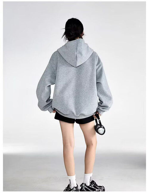 Half-Zip Hoodie|Color:Gray